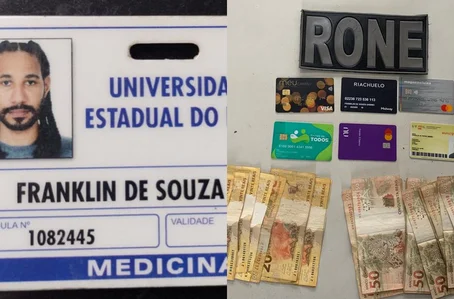 Franklin de Souza Sabino, preso pelo BPRone sob suspeita de extorquir um biomédico