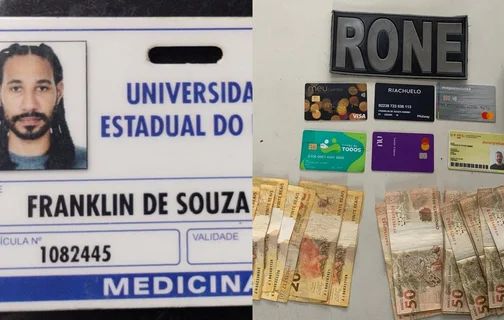 Franklin de Souza Sabino, preso pelo BPRone sob suspeita de extorquir um biomédico