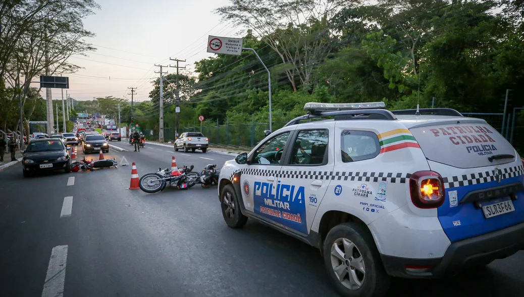 Polícia Militar no local