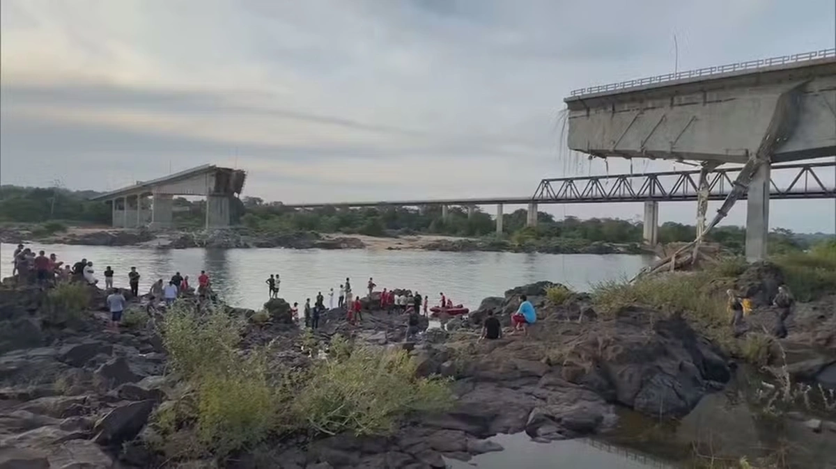 Ponte Juscelino Kubitschek entre Tocantins e Maranhão desabou no domingo (22)