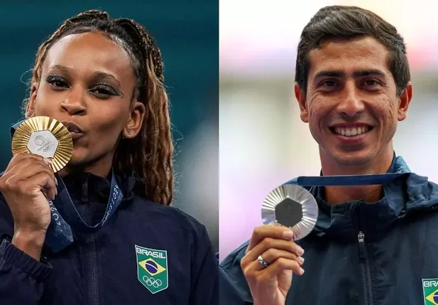 Rebeca Andrade e Caio Bonfim