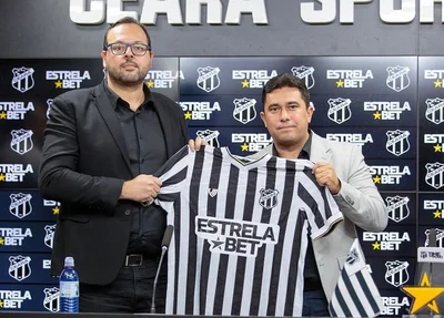 Representante do Estrela da Bet e o Presidente do Ceará, João Paulo Silva