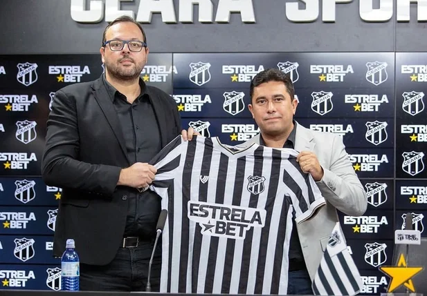 Representante do Estrela da Bet e o Presidente do Ceará, João Paulo Silva