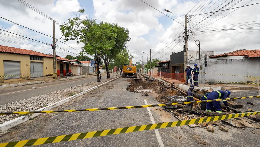 Trecho foi isolado para obras