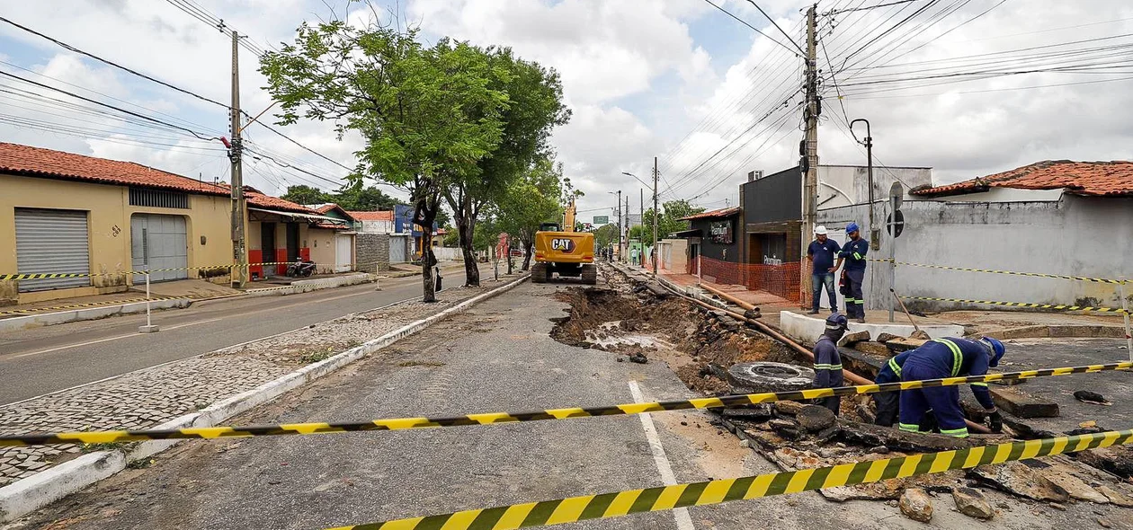 Trecho foi isolado para obras