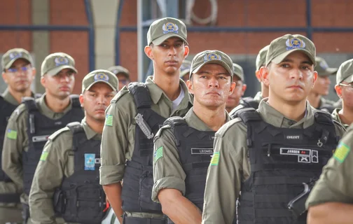 Tropa da Polícia Militar para fazer a segurança dos foliões no Interior do Piauí durante o carnaval