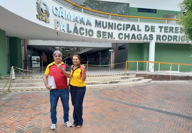 Sinésio Soares e Lucineide Soares, coordenadores-gerais do SINDSERM