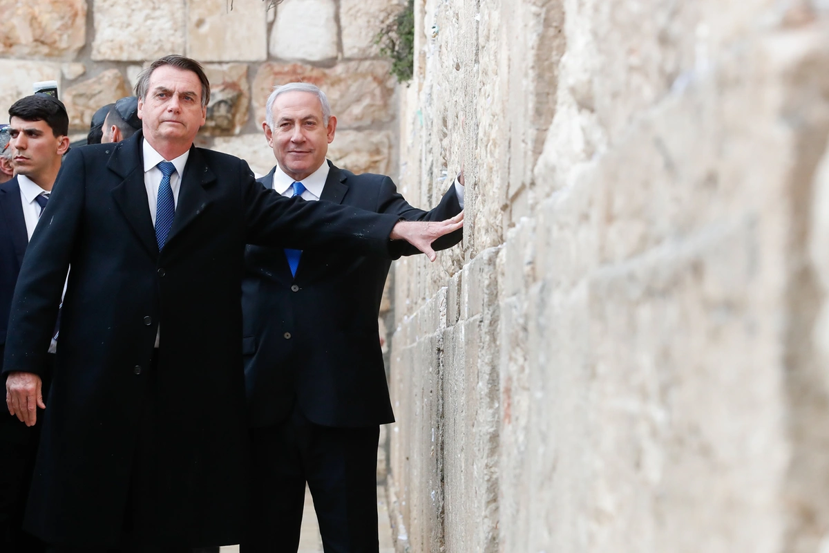 Jair Bolsonaro e Benjamin Netanyahu em Jerusalém