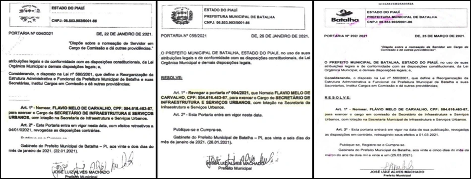 Flávio Melo foi nomeado em 22 de janeiro de 2021, exonerado em 26 de janeiro de 2021, e nomeado novamente em 25 de março de 2021