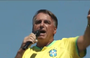 Jair Bolsonaro durante ato na praia de Copacabana, em 21 de abril de 2024