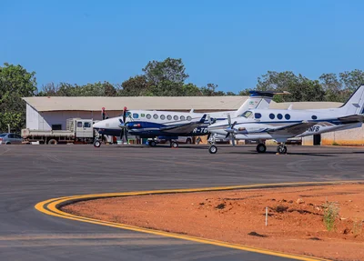 Aviões na nova pista de pouso em Uruçuí