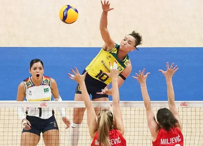 Brasil domina e vence a Sérvia na Liga das Nações de Vôlei Feminino