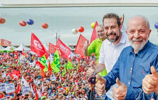 Lula pediu votos para Boulos durante ato em comemoração ao Dia do Trabalhador, neste 1º de maio