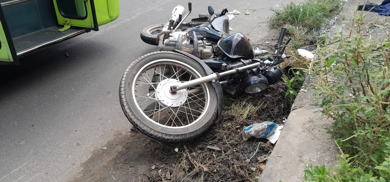 Motocicleta envolvida no acidente