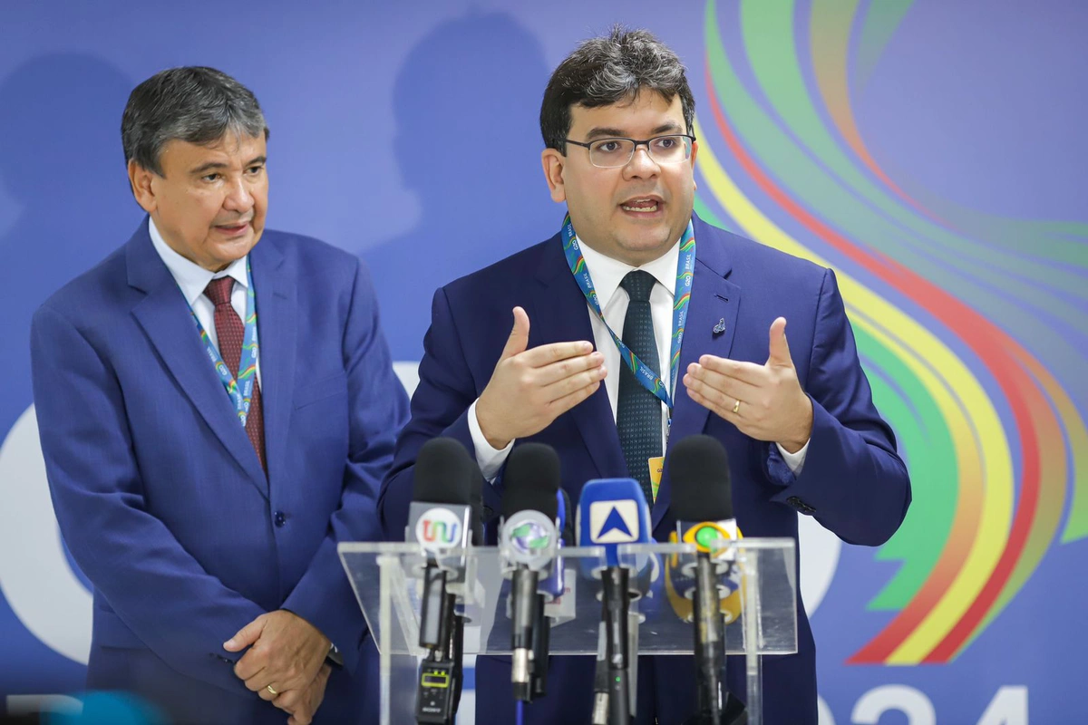 Rafael Fonteles e Wellington Dias durante coletiva de imprensa na 3ª reunião técnica para a cúpula do G20