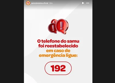 Telefone do SAMU é restabelecido