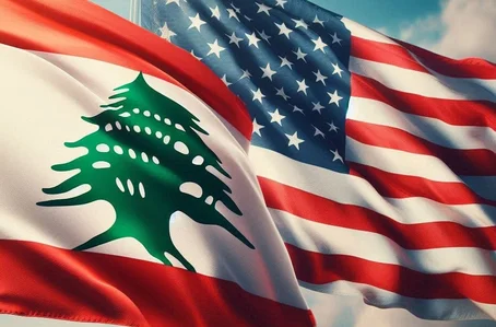 Bandeiras do Líbano e EUA juntas