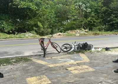 Bicicleta da vítima ficou destruída