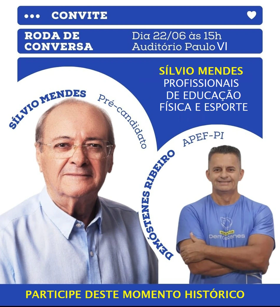 Convite para a roda de conversa com o pré-candidato à prefeito pelo União Brasil