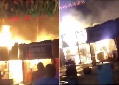 Incêndio destruiu cerca de 15 barracas