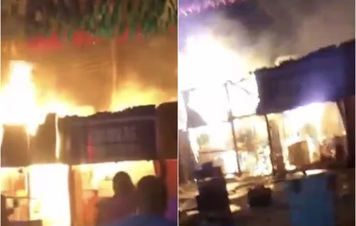 Incêndio destruiu cerca de 15 barracas