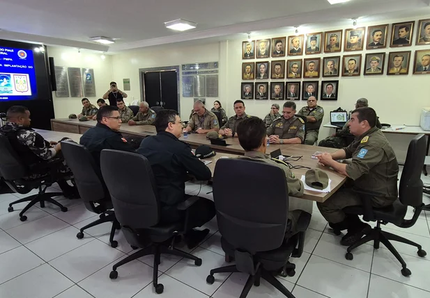 Reunião no QCG da Polícia Militar do Piauí