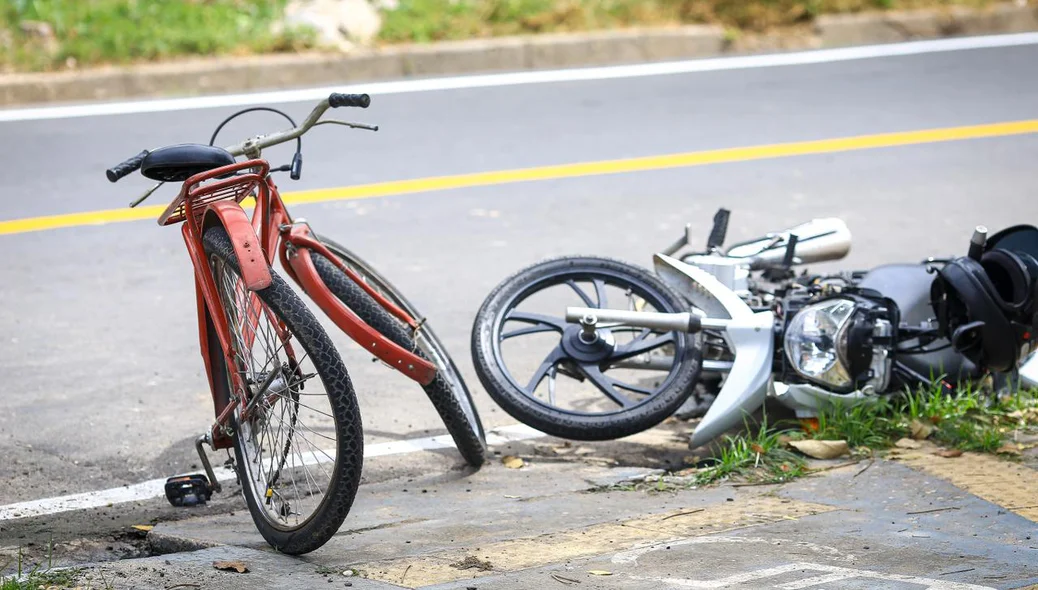Situação da bicicleta após o acidente