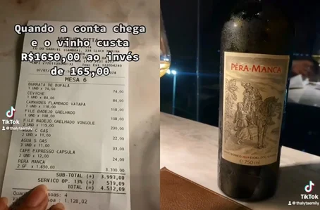 Amigos confundem preço de vinho e pagam conta de R$ 4,5 mil