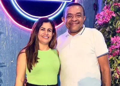 Ana Célia Soares e o professor Adriano Silva