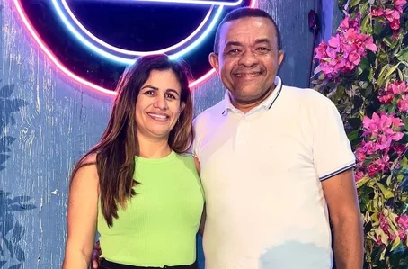 Ana Célia Soares e o professor Adriano Silva