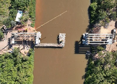 Andamento da obra da ponte que vai ligar Santa Filomena a Tasso Fragoso