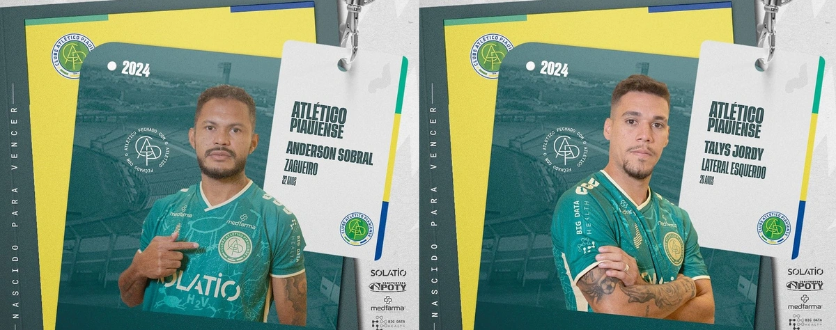 Anderson Sobral e Talys Jordi, reforços do Atlético Piauiense