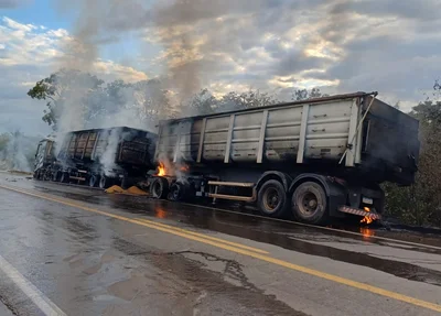 Carreta ficou completamente destruída no trecho da BR 343 em Capitão de Campos