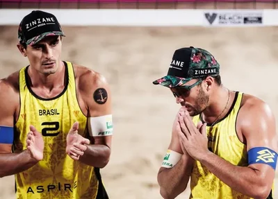 George e André, jogadores do vôlei de praia