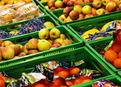 Itens de alimentação no supermercado