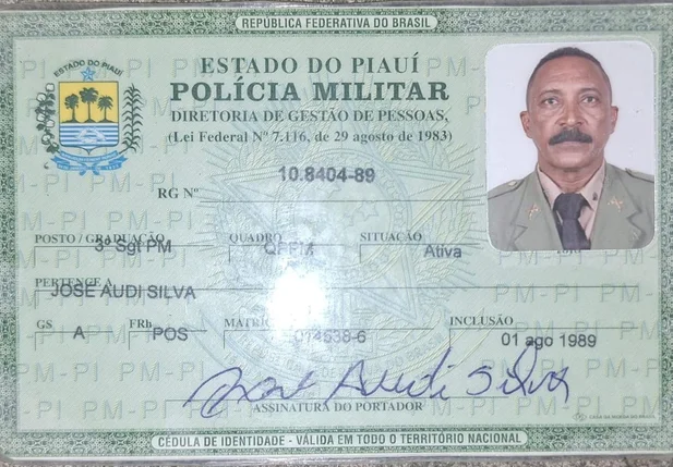 José Audi Silva, 3º sargento da Polícia Militar do Piauí