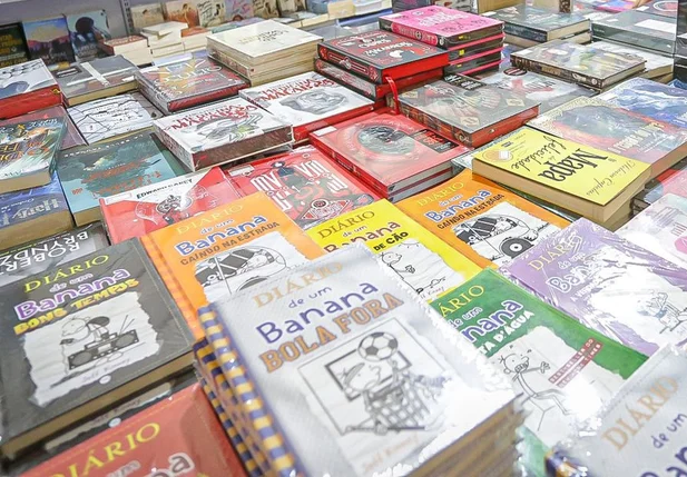 Livros em exposição para venda