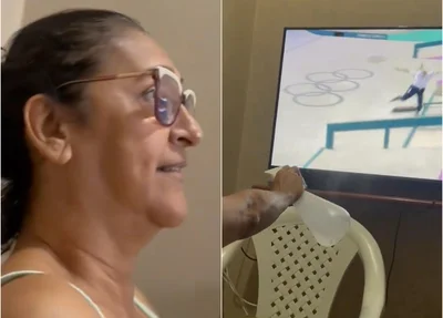 Mulher jogou água na TV para os adversários da skatista caírem