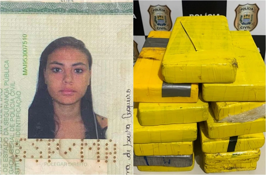 Olga Cristina de Sousa Coqueiro presa com 13,7kg de cocaína
