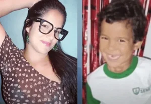 Priscila dos Santos Deambrósio, de 36 anos, e seu filho, Higor Gabriel, de apenas 4 anos