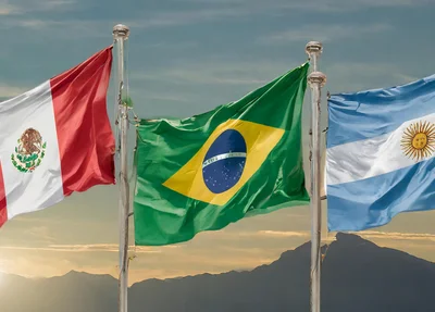 Bandeiras do Brasil, Argentina e Peru