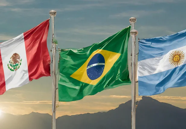 Bandeiras do Brasil, Argentina e Peru