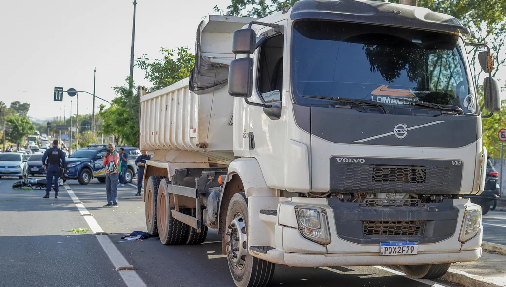 Caminhão envolvido no acidente