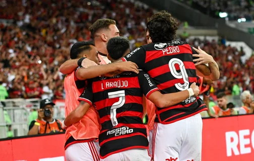 Flamengo comemora vitória em cima do Palmeiras