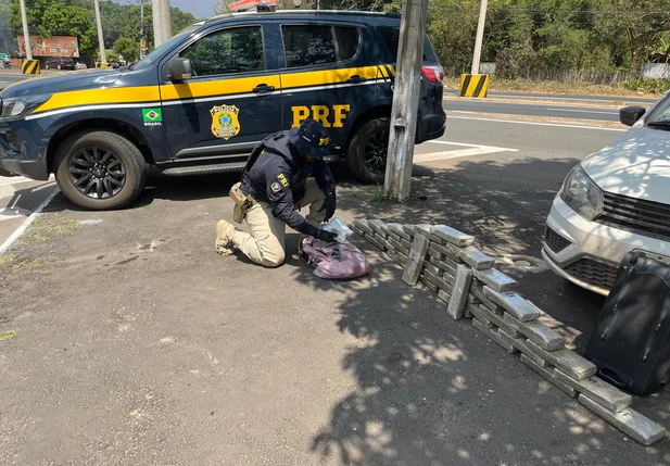 Tabletes de maconha apreendidos pela PRF em Teresina