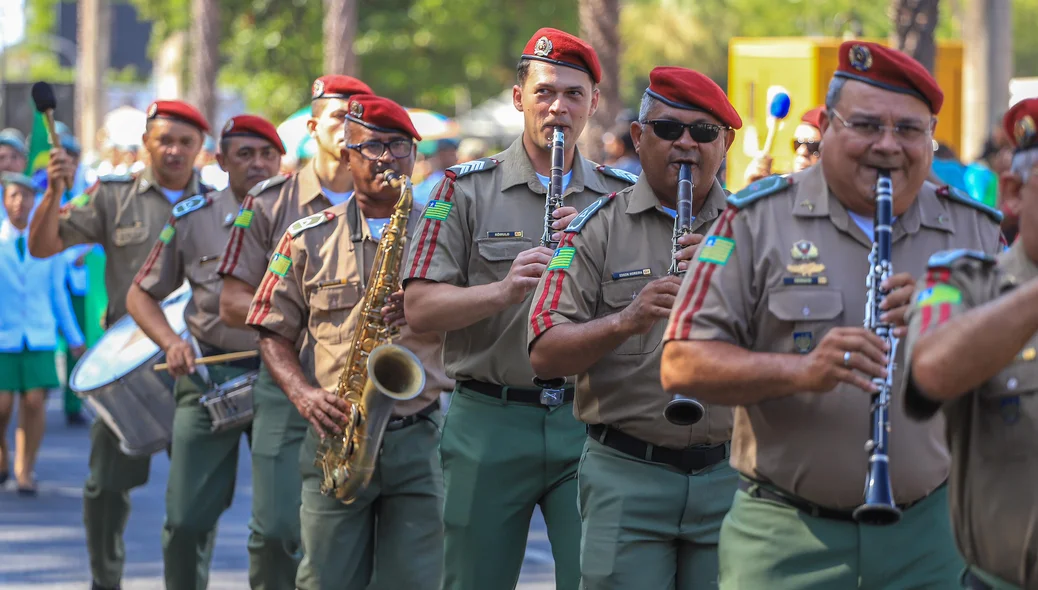 Banda presente no desfile