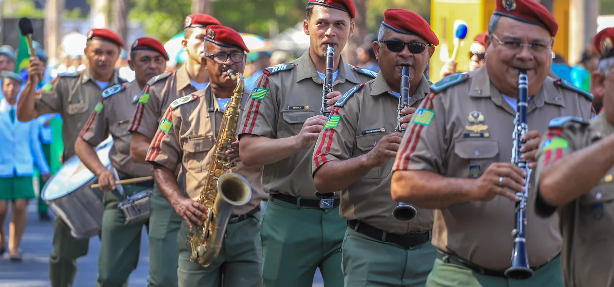 Banda presente no desfile