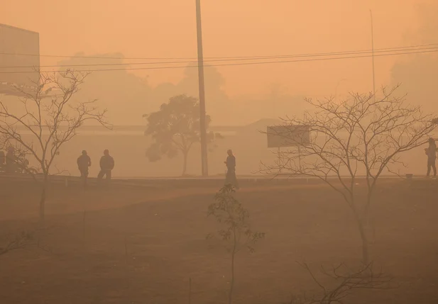 Brasília amanheceu coberta de fumaça