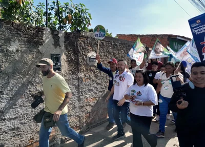 Fábio Novo durante caminhada na Piçarreira