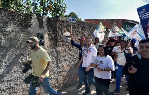 Fábio Novo durante caminhada na Piçarreira